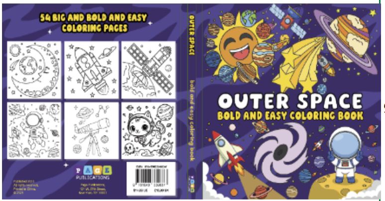 Outer Space Bold and Easy Coloring Book: Simple & Fun Astronaut Designs for Relaxing Coloring Paperback