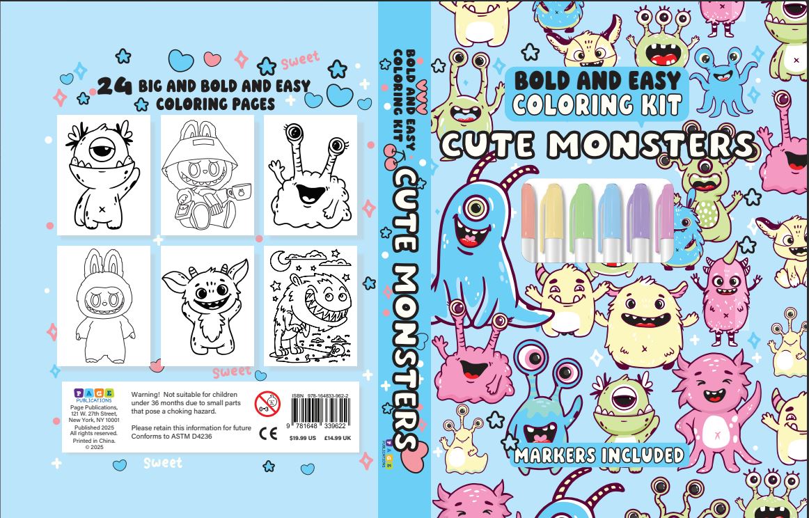 Cute Monsters Bold and Easy Coloring Kit