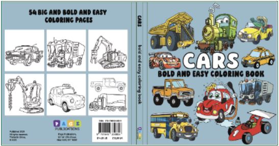 Cars Bold and Easy Coloring Book: Simple Vehicles, Big Bold Lines & Fun Designs for Relaxing Coloring Paperback