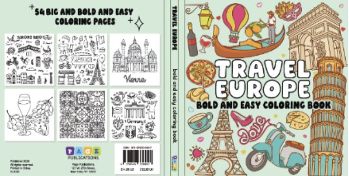 Travel Europe Bold and Easy Coloring Book