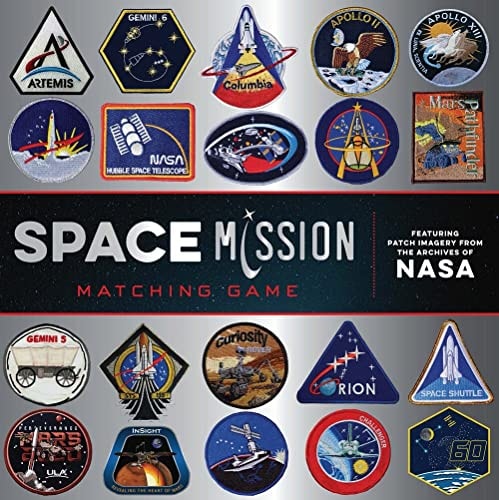 Space Mission Matching Game Featuring Patch Imagery from the Archives of NASA