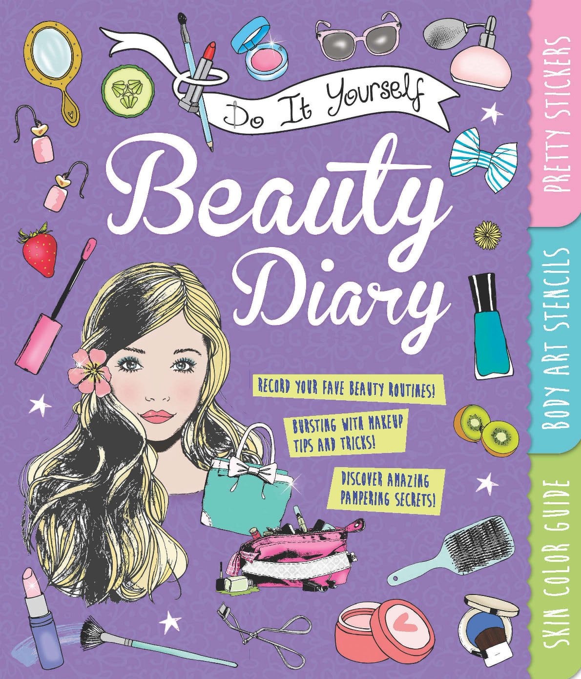 Do It Yourself Beauty Diary With Pretty Stickers, Body Art Stencils, and a Skin Color Guide