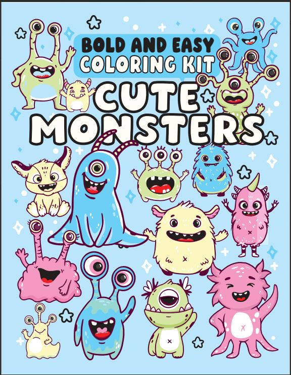 Cute Monsters Bold and Easy Coloring Kit