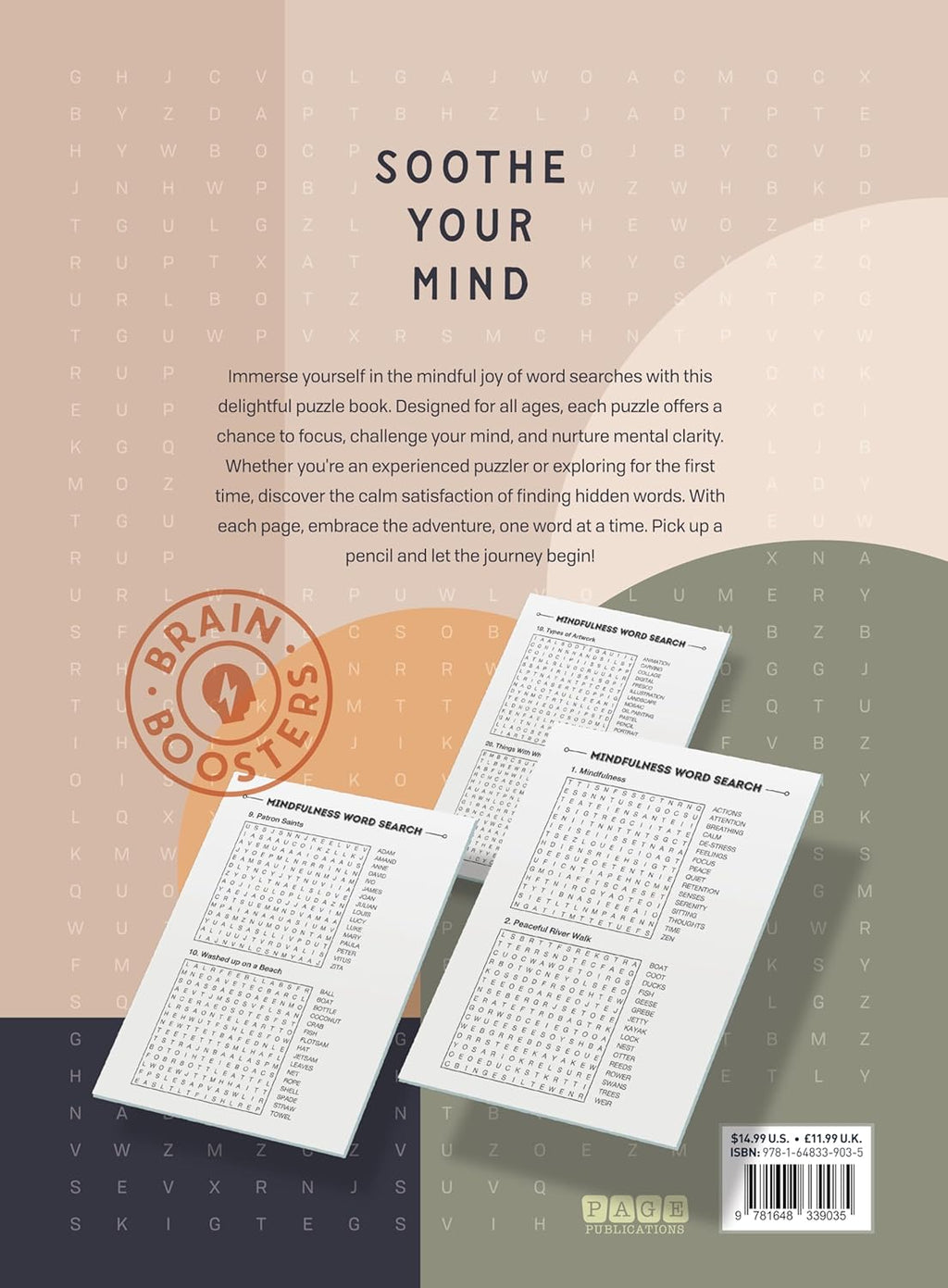 Brain Boosters Word Search Mindfulness Edition (French Edition)