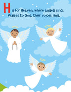 Ark Bible ABC - Compact 5x6 Inch Early Learning Book for Kids with 10 Pages of Alphabet and Bible Stories Perfect for Bedtime Reading