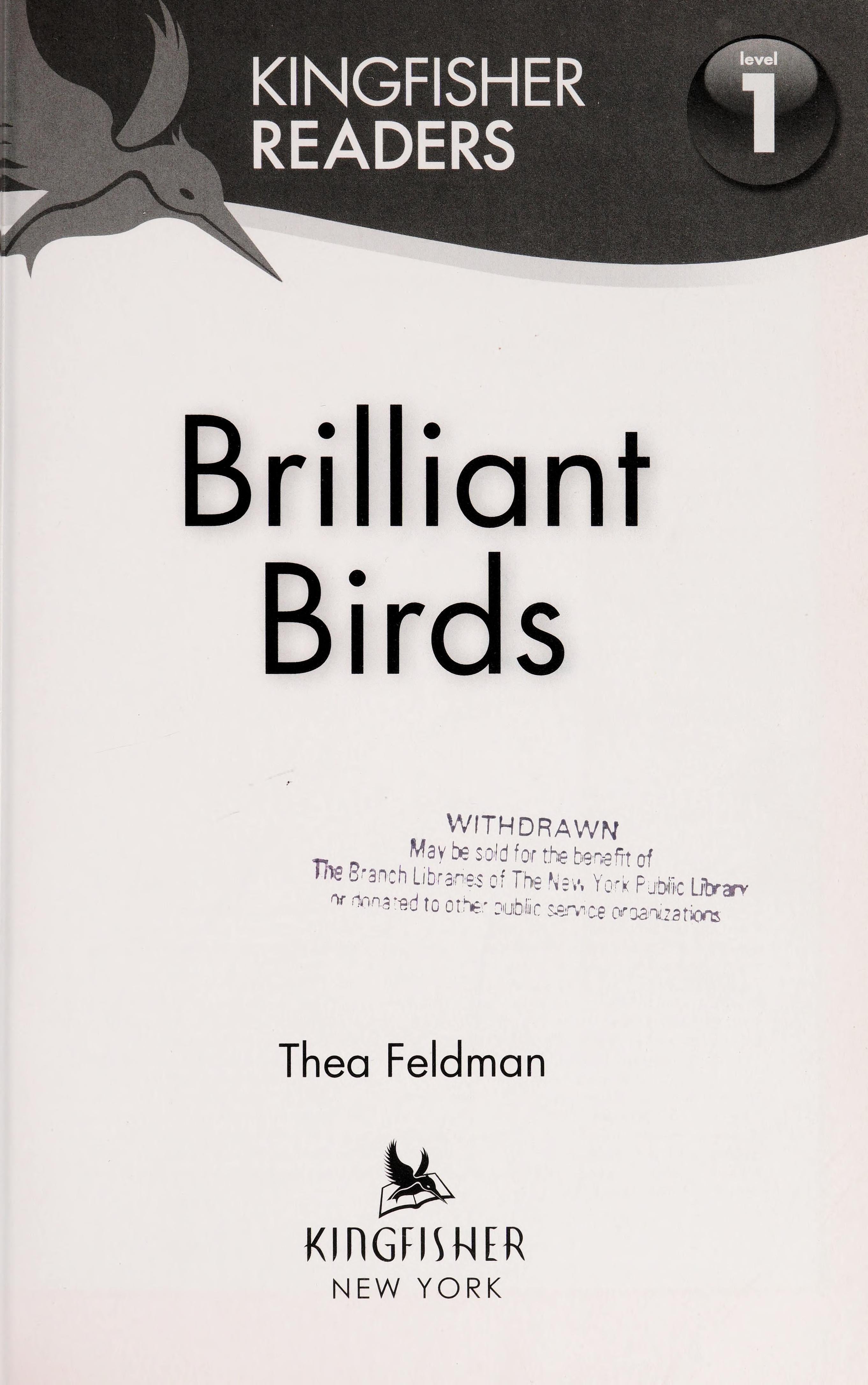 Kingfisher Readers L1: Brilliant Birds
