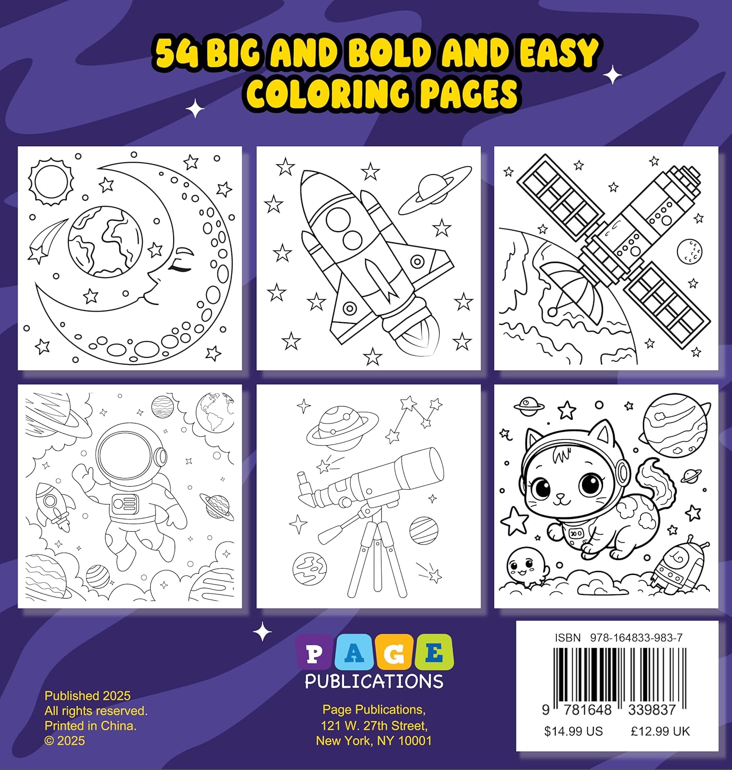 Outer Space Bold and Easy Coloring Book: Simple & Fun Astronaut Designs for Relaxing Coloring Paperback