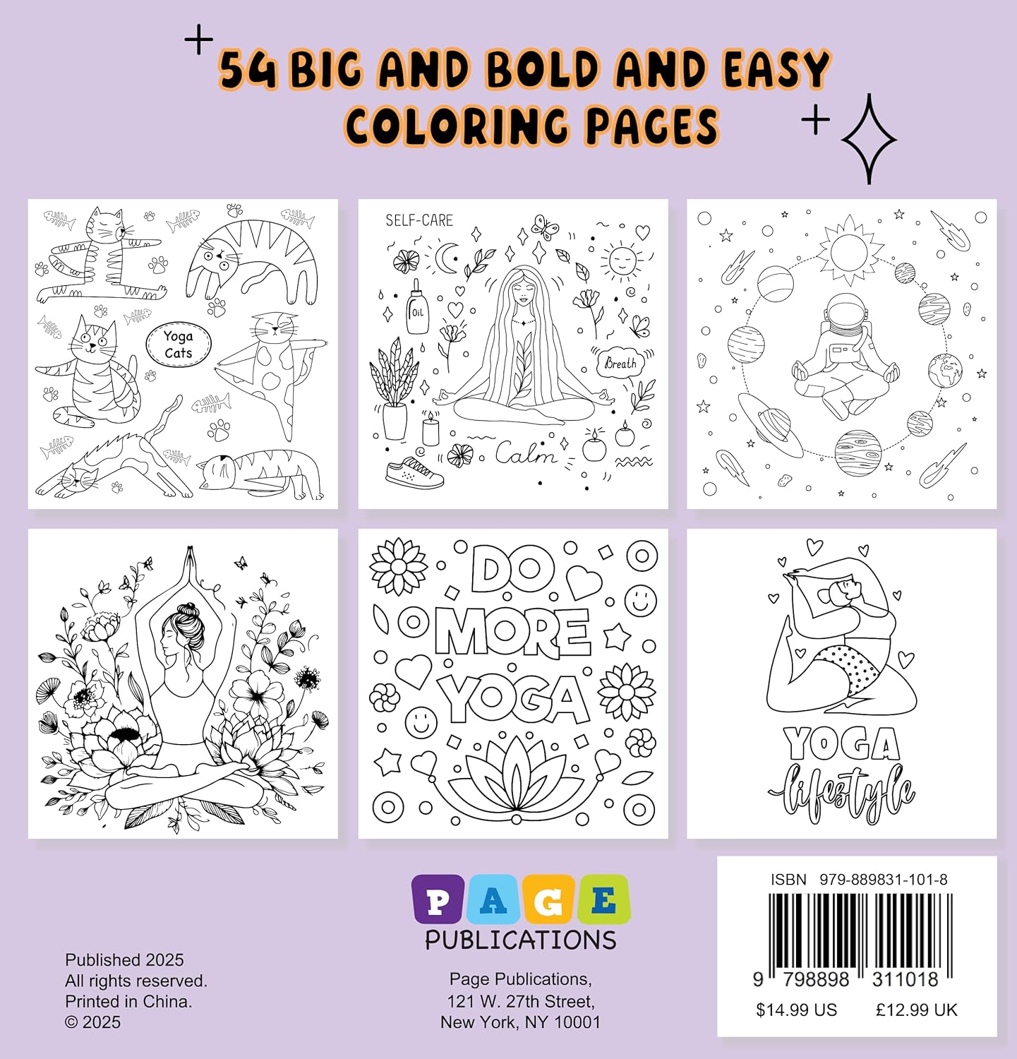 Yoga Peace & Love Bold and Easy Coloring Book: Simple Poses, Big Bold Lines & Calming Mindfulness Designs for Relaxing Coloring