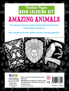 Creative Pages Neon Coloring Kit Amazing Animals