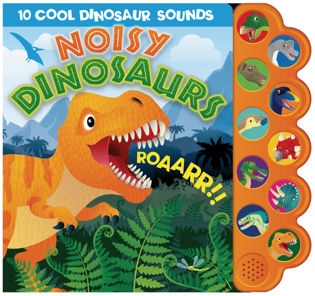 Noisy Dinosaurs Sound Book with 10 Cool Dinosaur Sounds for Kids Interactive Pressable Buttons Vibrant Illustrations Fun Facts Educational Entertaining - Adventure