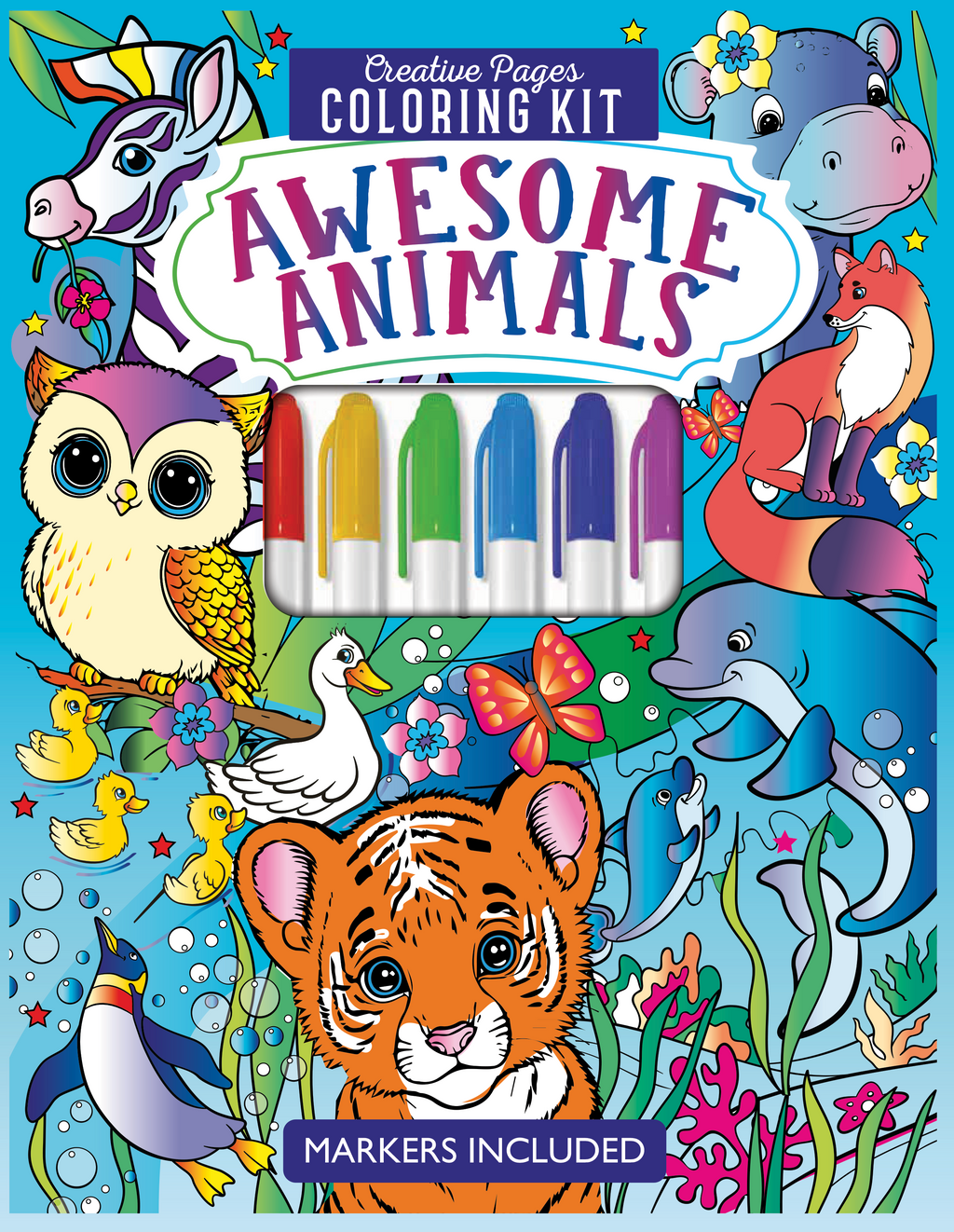 AWESOME ANIMALS CREATIVE PAGES COLORING KIT