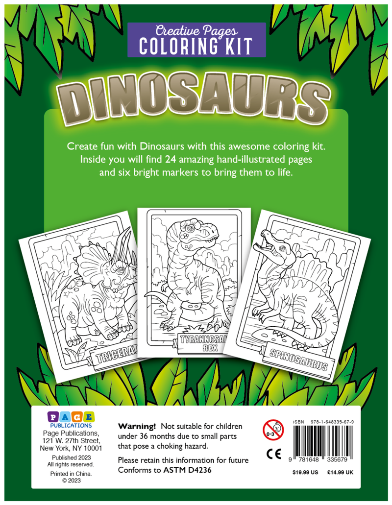 Dinosaurs Creative Pages Coloring Kit
