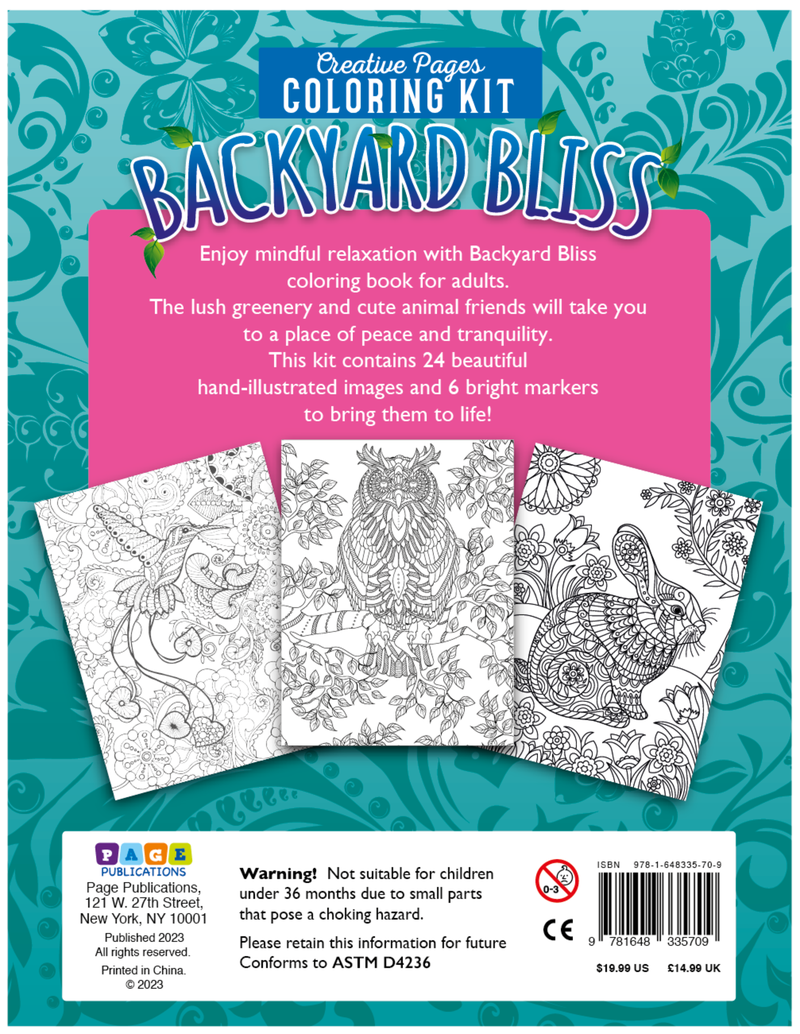Backyard Bliss Creative Pages Coloring Kit