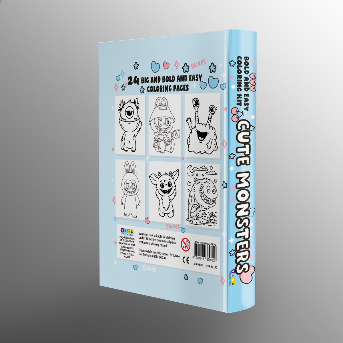 Cute Monsters Bold and Easy Coloring Kit