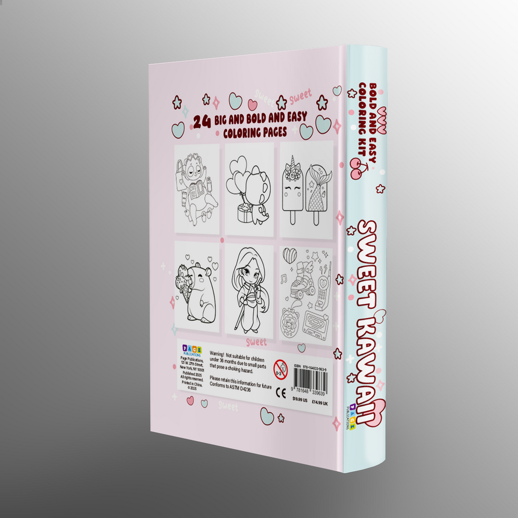 Sweet Kawaii Bold and Easy Coloring Kit