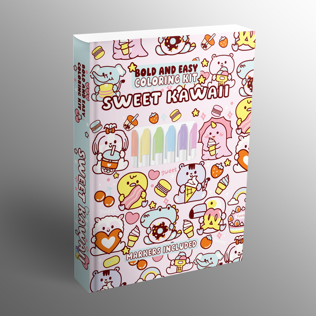Sweet Kawaii Bold and Easy Coloring Kit