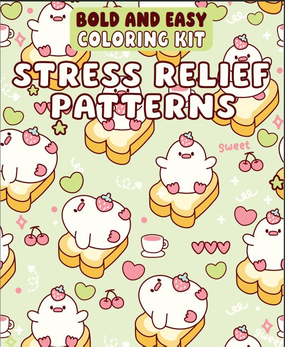 Stress Relief Patterns Bold and Easy Coloring Kit