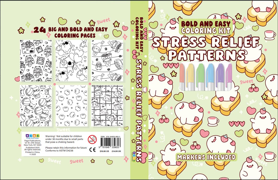 Stress Relief Patterns Bold and Easy Coloring Kit