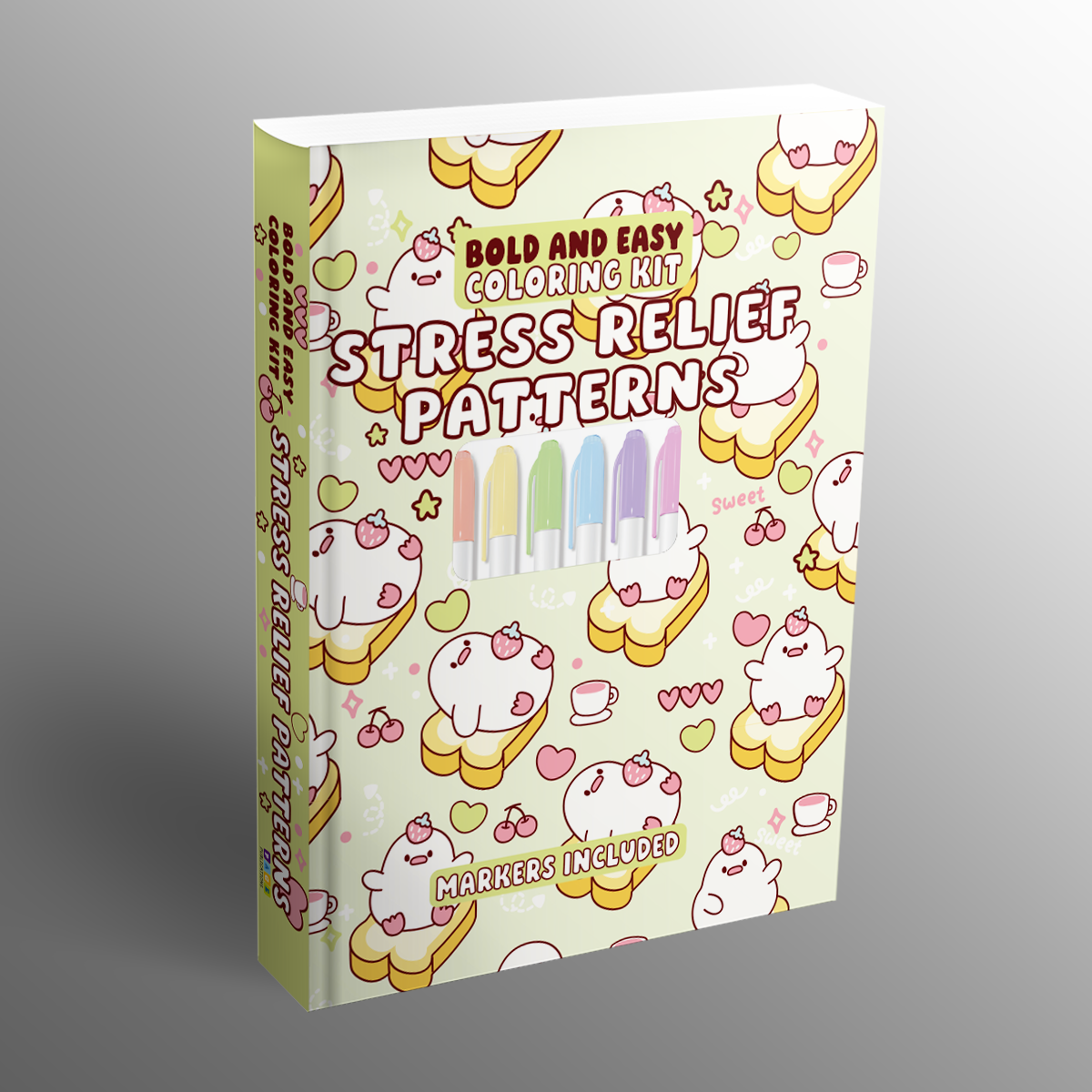 Stress Relief Patterns Bold and Easy Coloring Kit