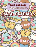 Cute Friends Bold and Easy Coloring Kit