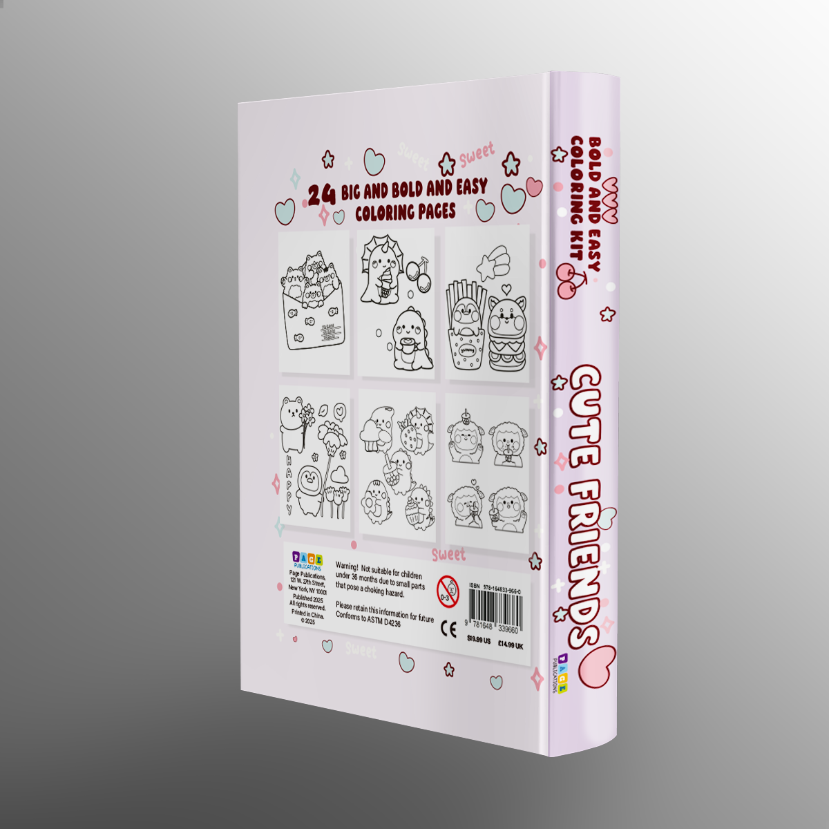Cute Friends Bold and Easy Coloring Kit