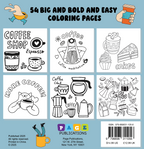 Coffee Shop Bold and Easy Coloring Book