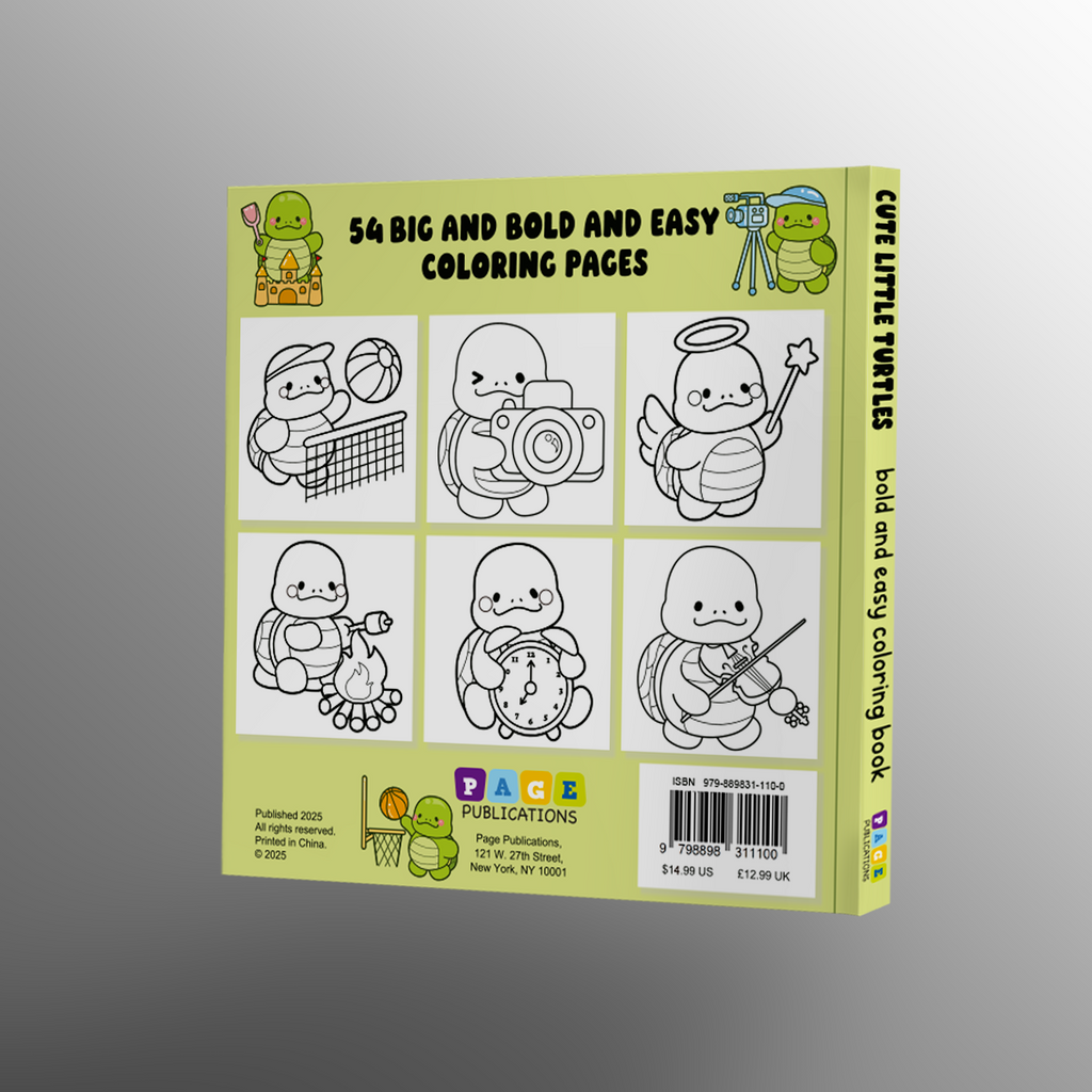 Cute Little Turtles Bold and Easy Coloring Book