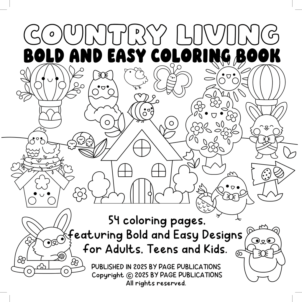 Country Life Bold & Easy Coloring Book