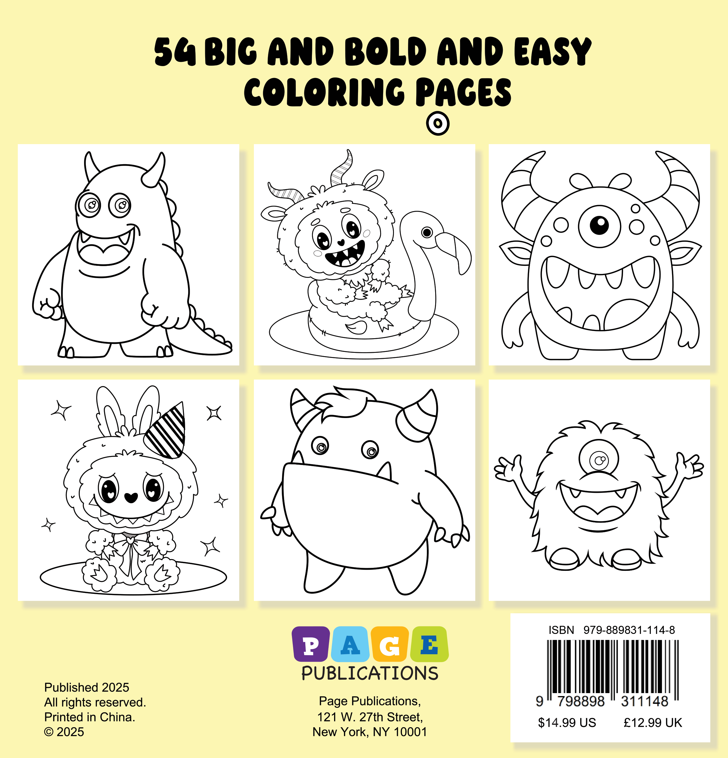 Funny Monsters Bold and Easy Coloring Book