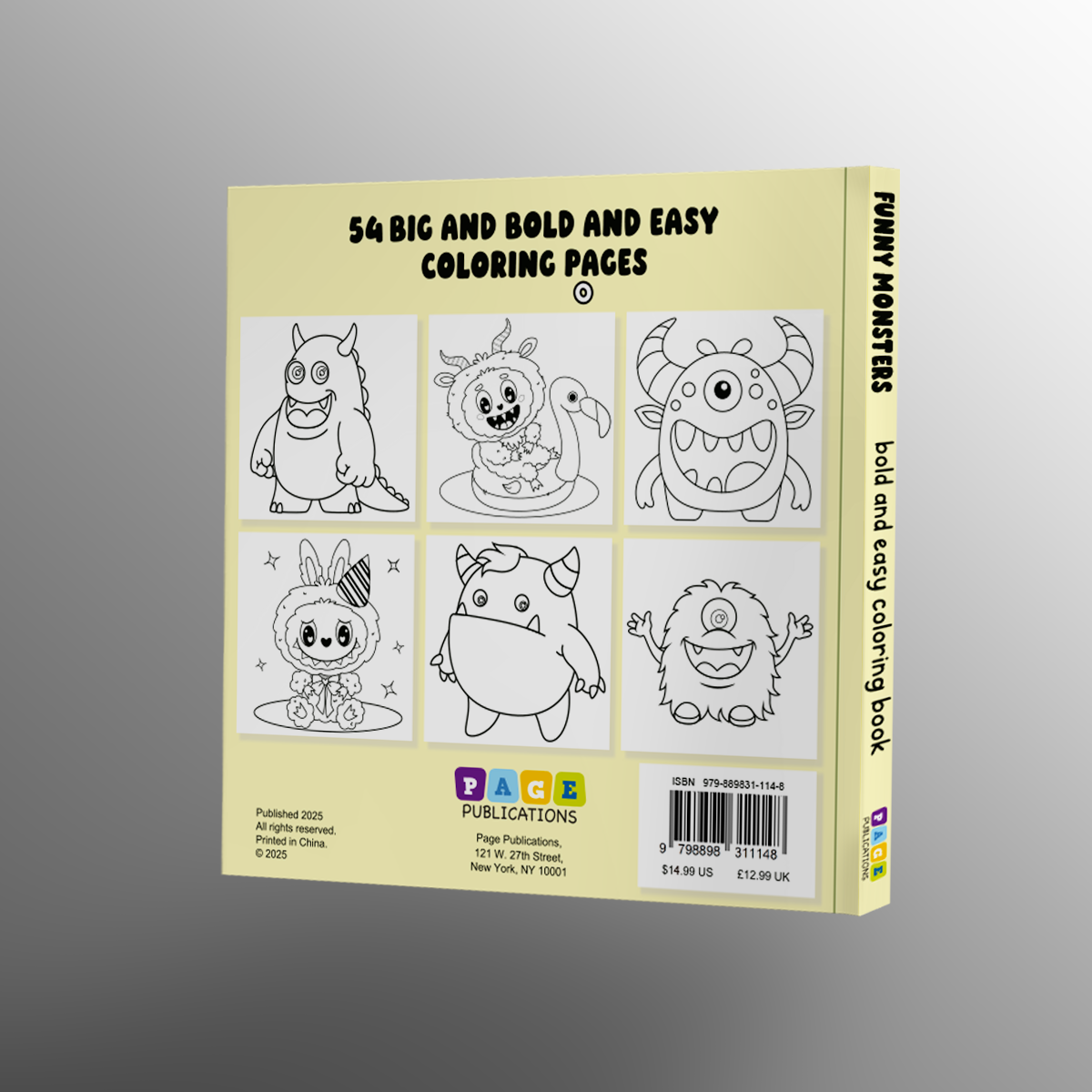 Funny Monsters Bold and Easy Coloring Book