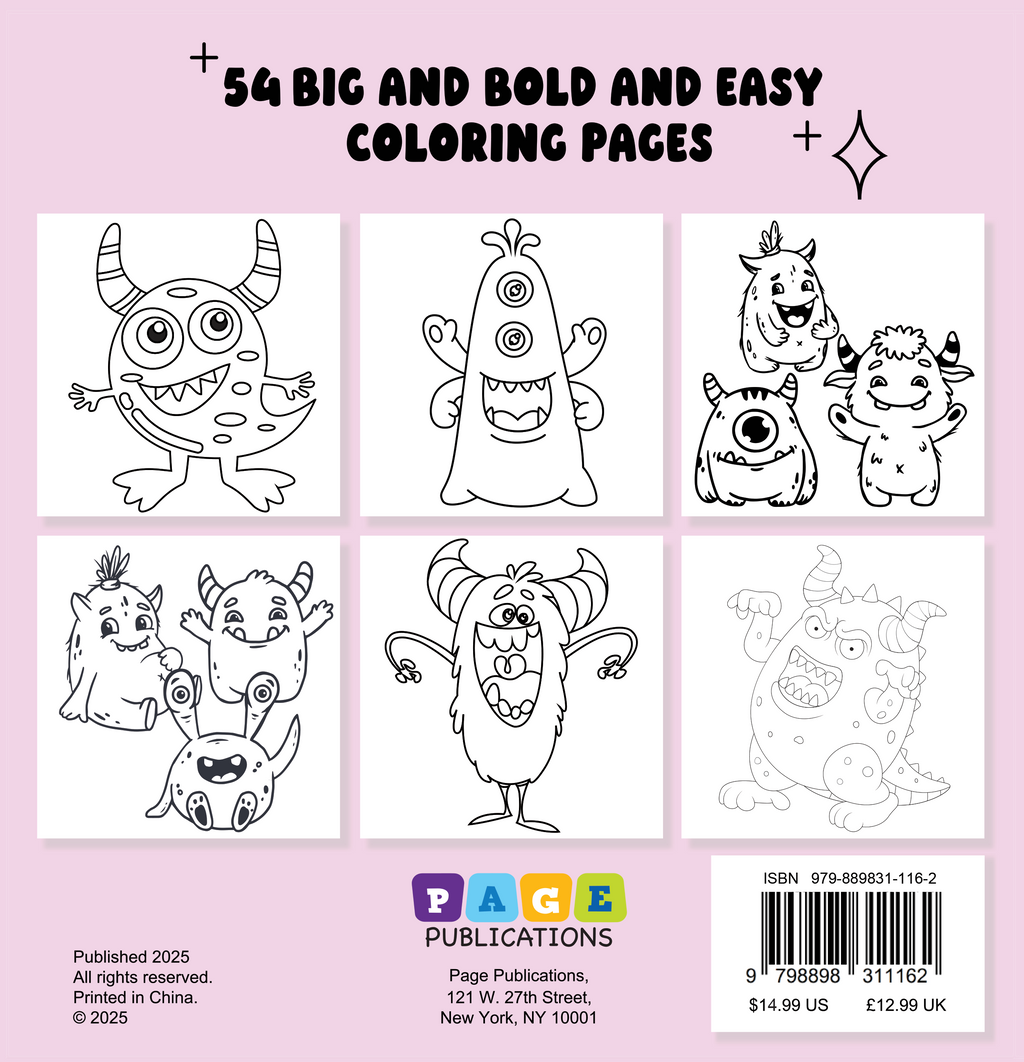 Monster Party Bold and Easy Coloring Book