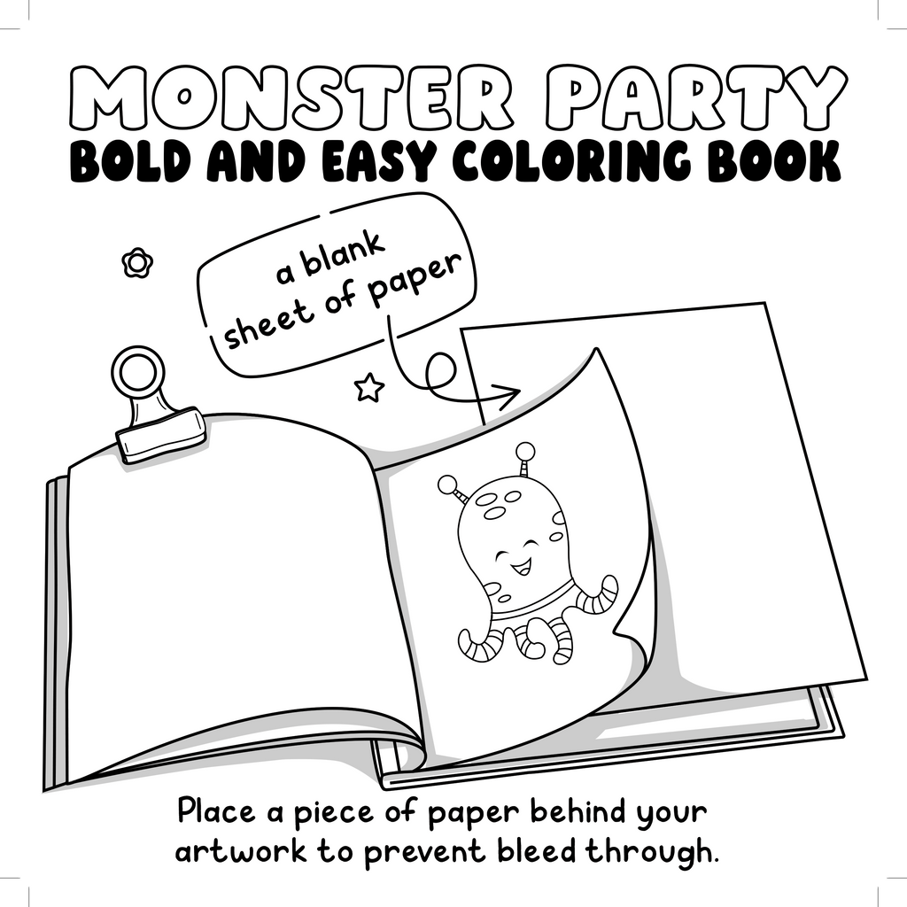 Monster Party Bold and Easy Coloring Book