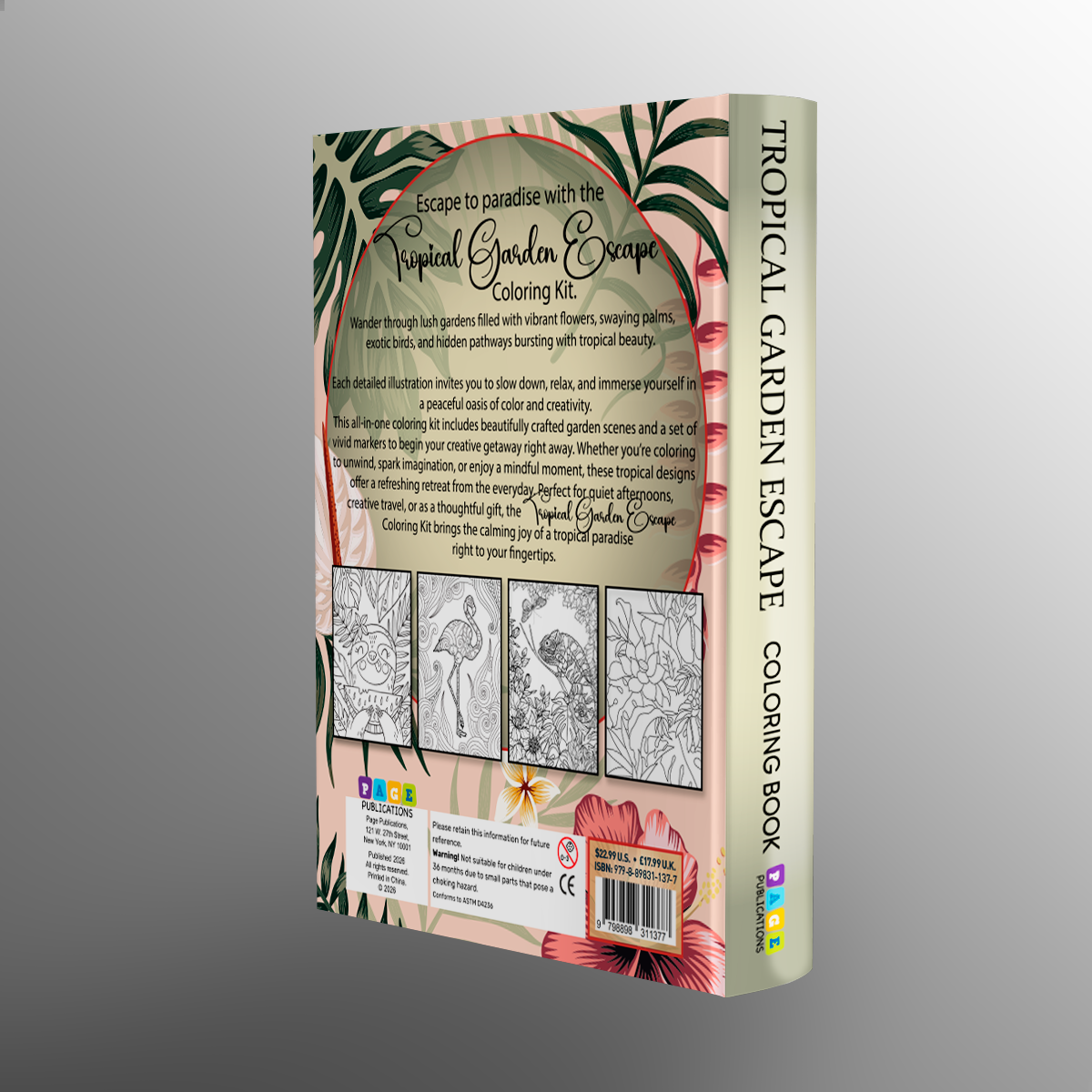 Tropical Garden Escape Coloring Kit
