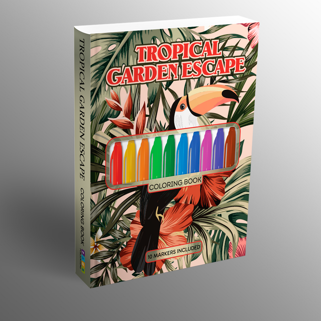 Tropical Garden Escape Coloring Kit