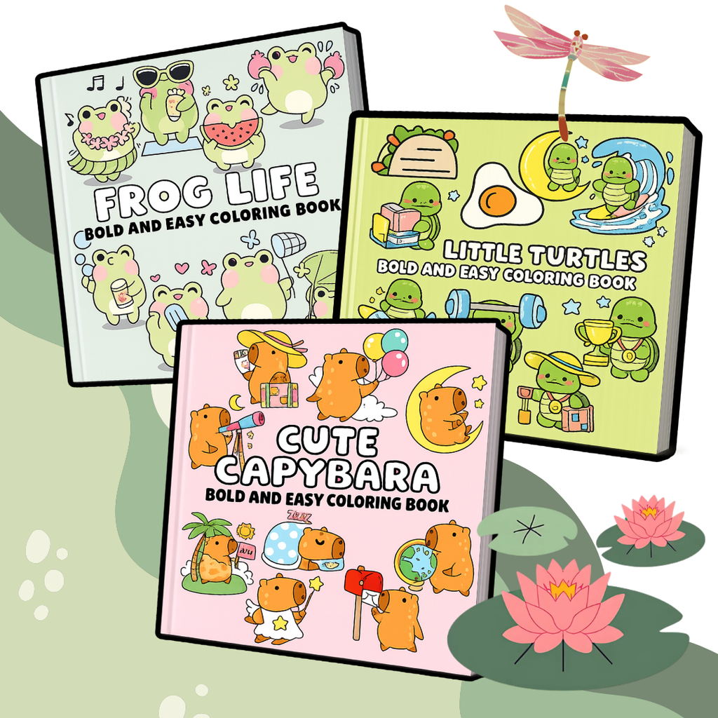 ADORABLE ADVENTURES BOLD & EASY (3 COLORING BOOKS BUNDLE)