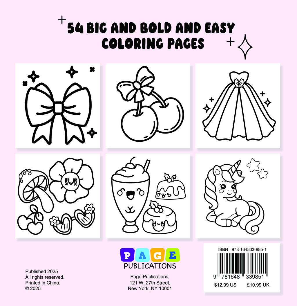 Bows and Cherries Bold and Easy Coloring Book