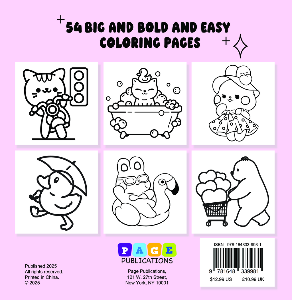 Cute Pets Bold and Easy Coloring Book