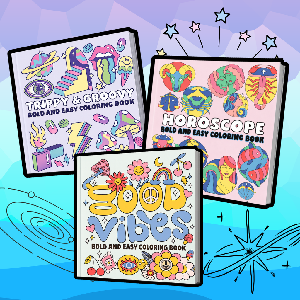 CALMING RETRO BOLD & EASY (3 COLORING BOOKS BUNDLE)