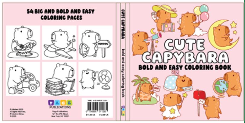 Cute Capybara: Bold and Easy Coloring Book