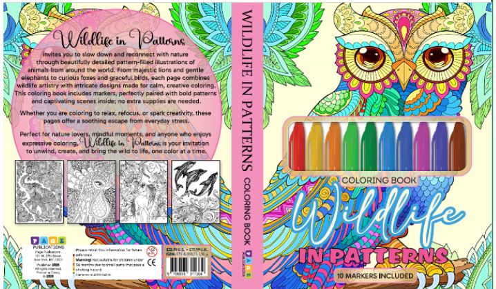 Wildlife in Patterns Coloring Kit