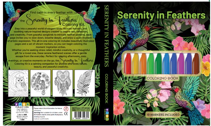 Serenity in Feathers Coloring Kit