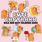 Cute Capybara: Bold and Easy Coloring Book