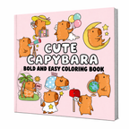 Cute Capybara: Bold and Easy Coloring Book