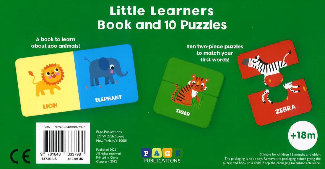 LITTLE LEARNERS BOOK & PUZZLES - ZOO ANIMALS