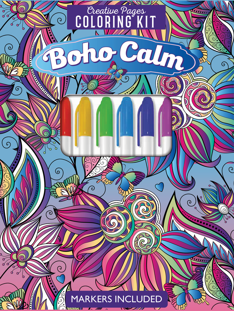 BOHO CALM CREATIVE PAGES COLORING KIT
