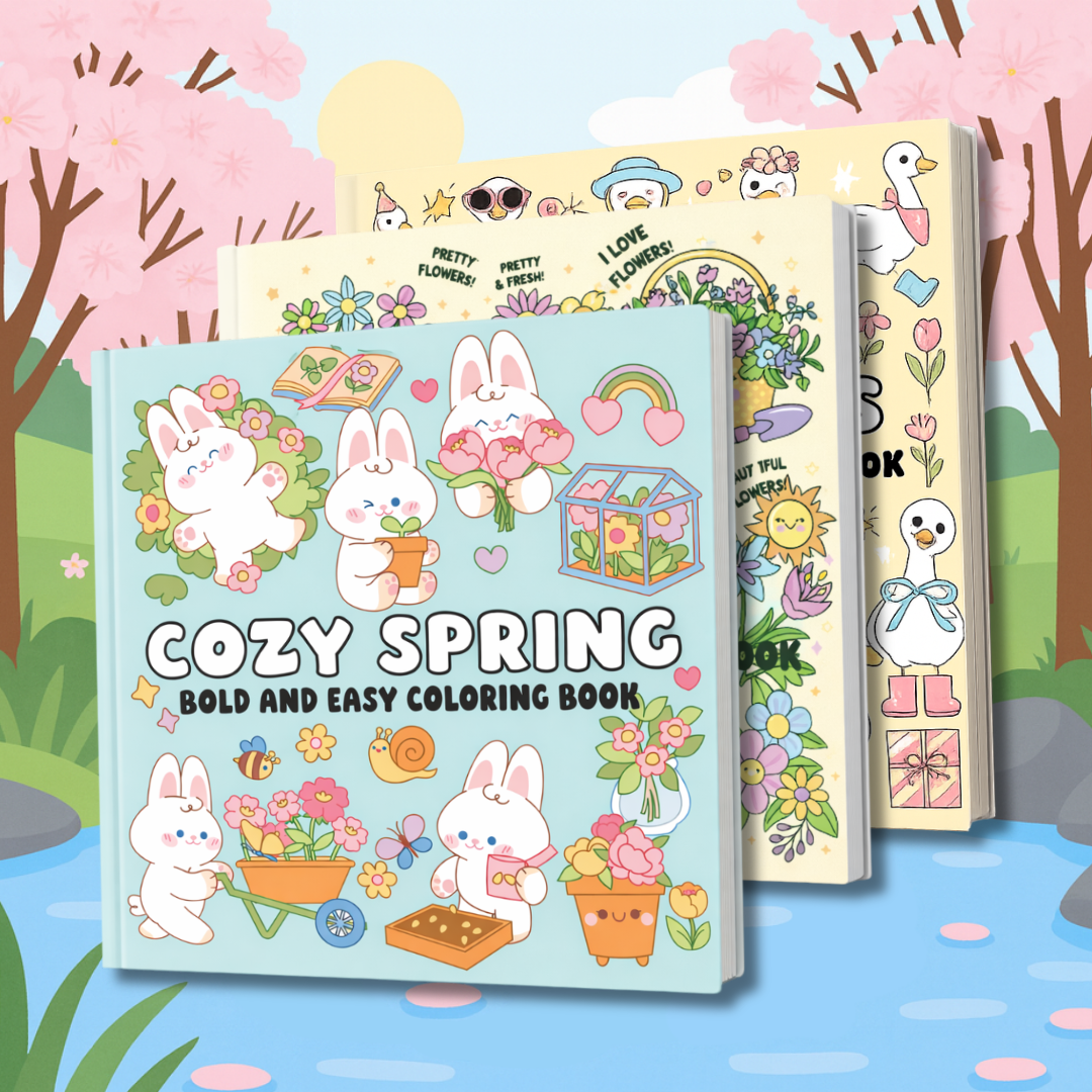 SPRING VIBES BOLD & EASY COLORING BOOKS
